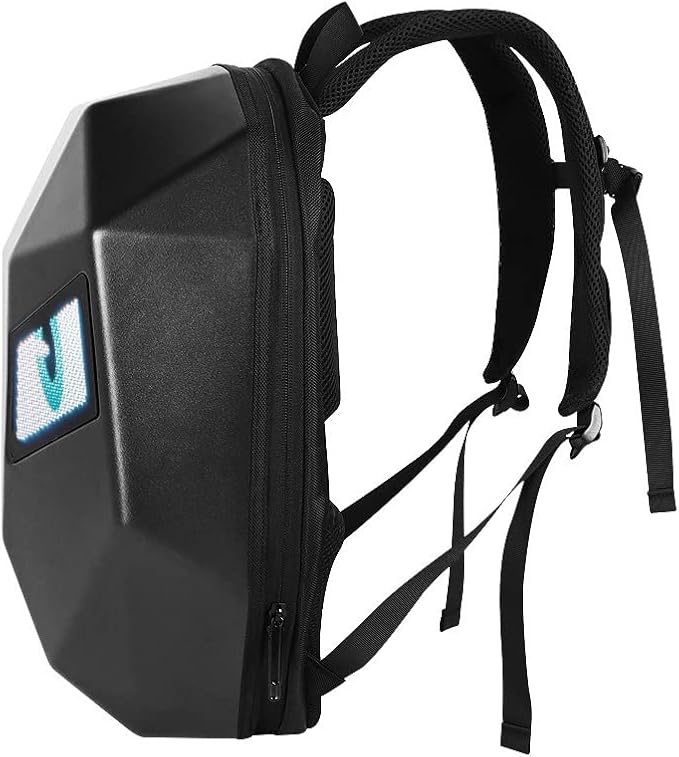 Led Backpack with Led Screen for Men Programmable Dragon Eye Hard Shell Motorcycle Bagpack