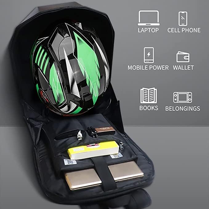 Led Backpack with Led Screen for Men Programmable Dragon Eye Hard Shell Motorcycle Bagpack